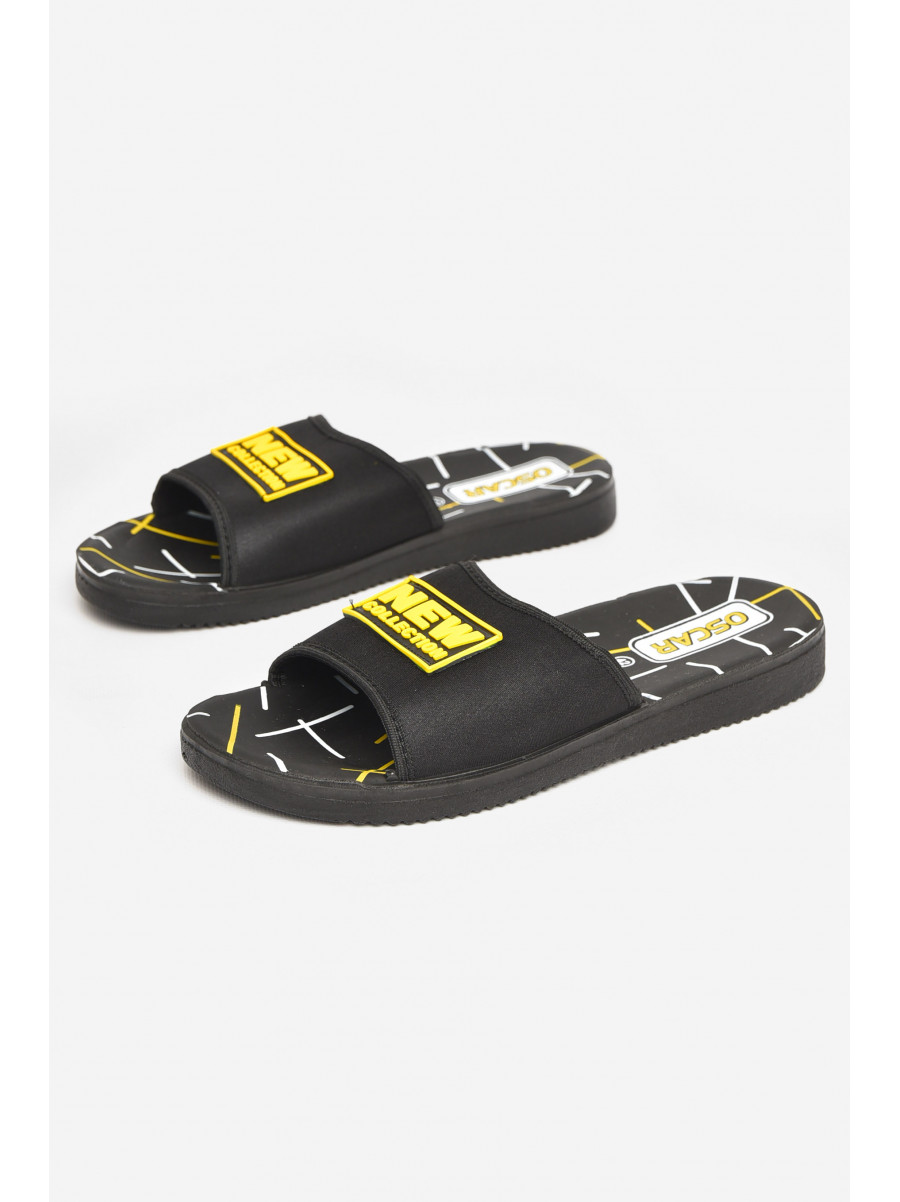 Шлепки мужские черно-желтого цвета s-26 211740C