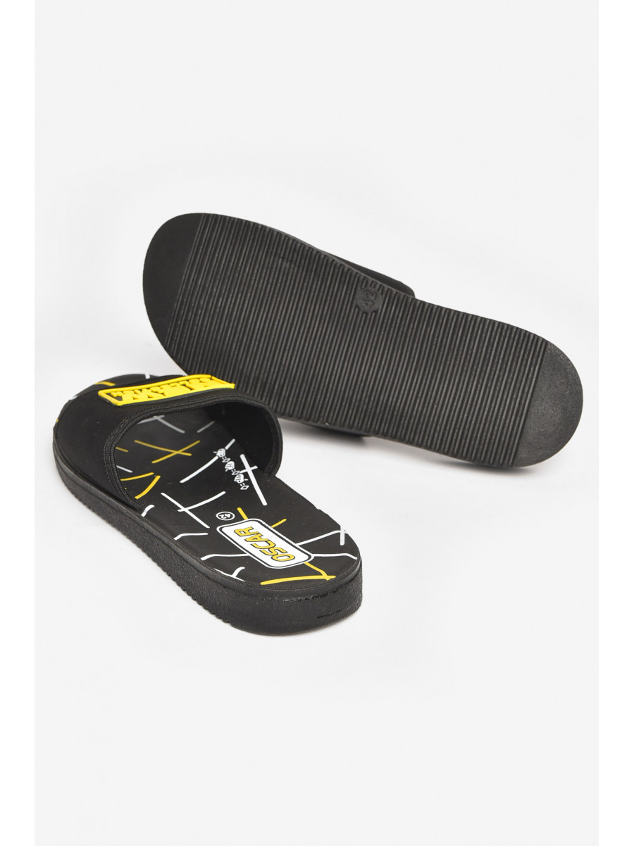 Шлепки мужские черно-желтого цвета s-26 211740C