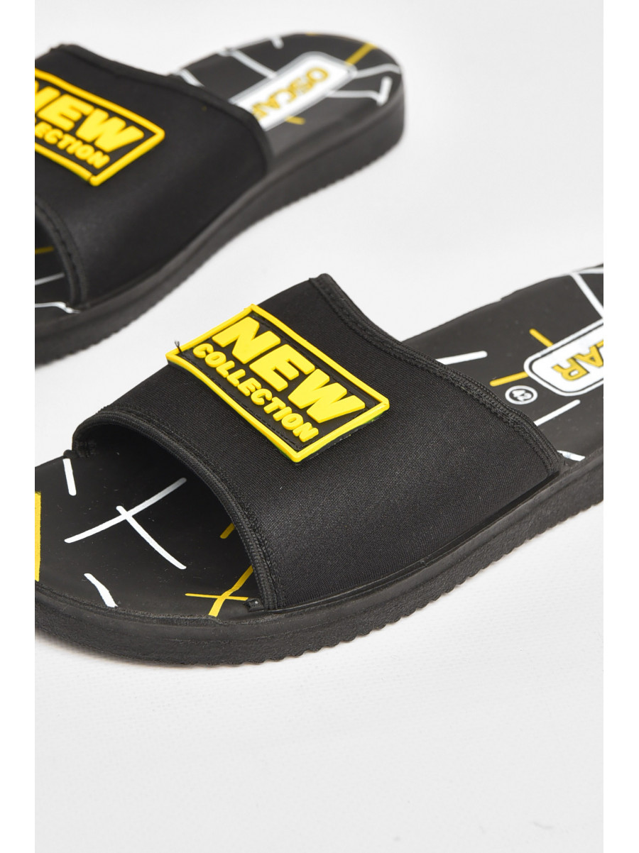 Шлепки мужские черно-желтого цвета s-26 211740C