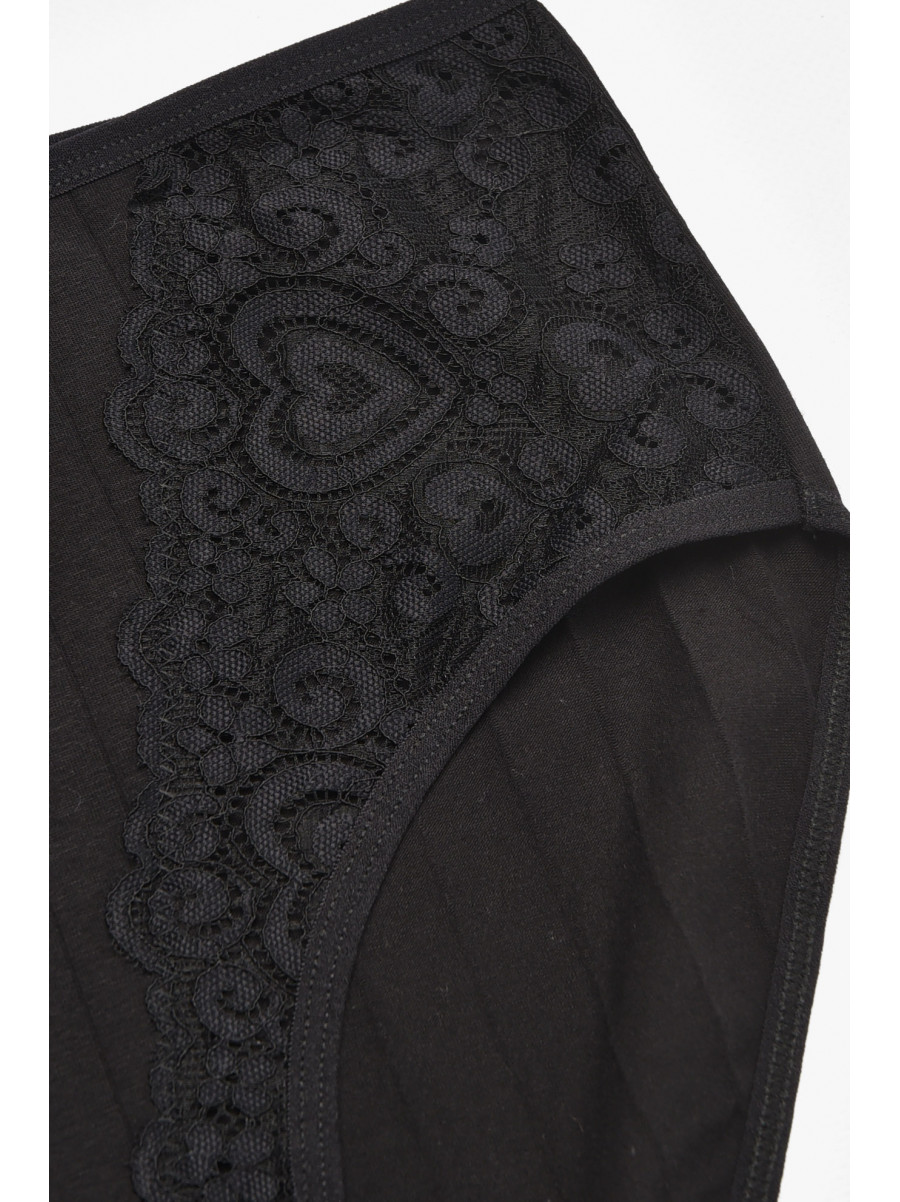 Трусы женские полубатальные черного цвета 38325 211748C