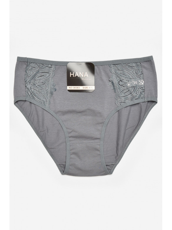 Труси жіночі напівбатальні темно-сірого кольору 38383 211754C