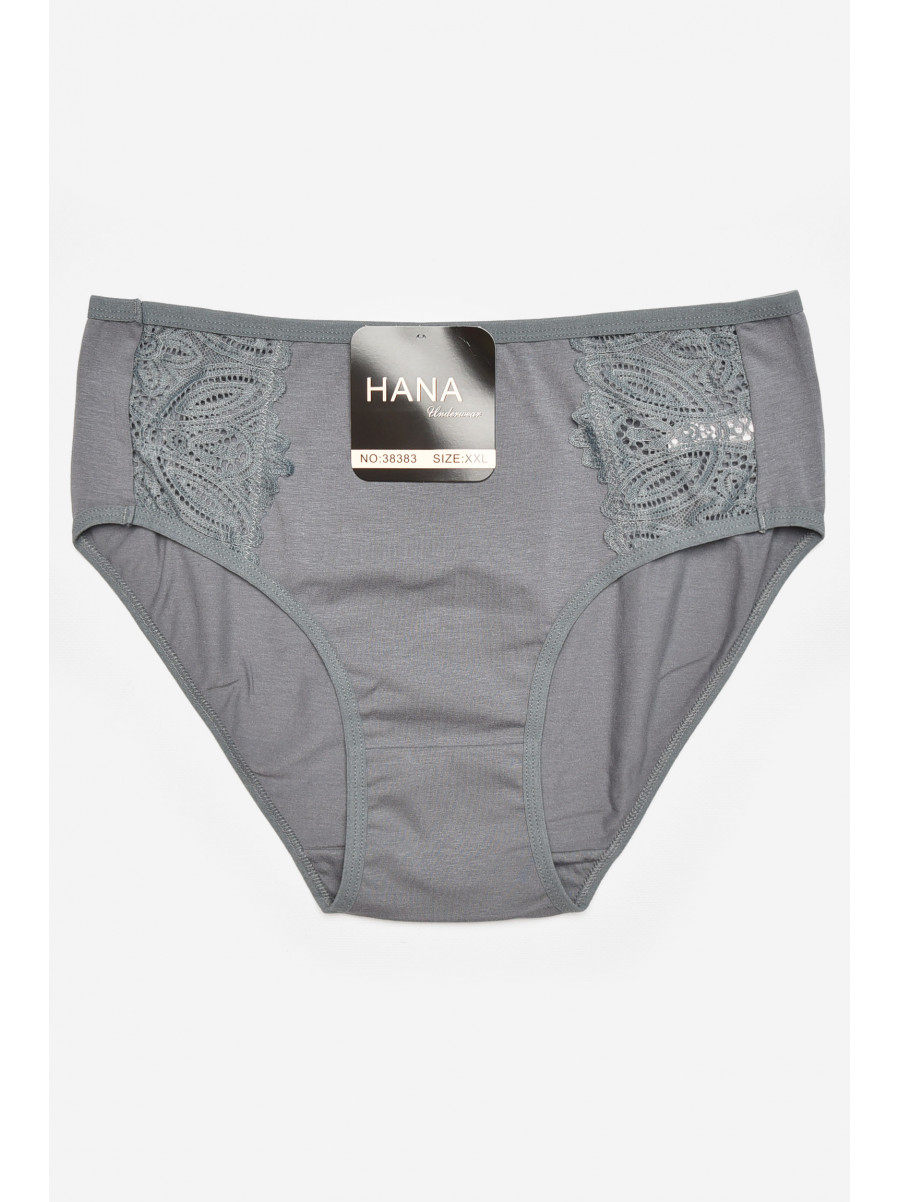 Труси жіночі напівбатальні темно-сірого кольору 38383 211754C