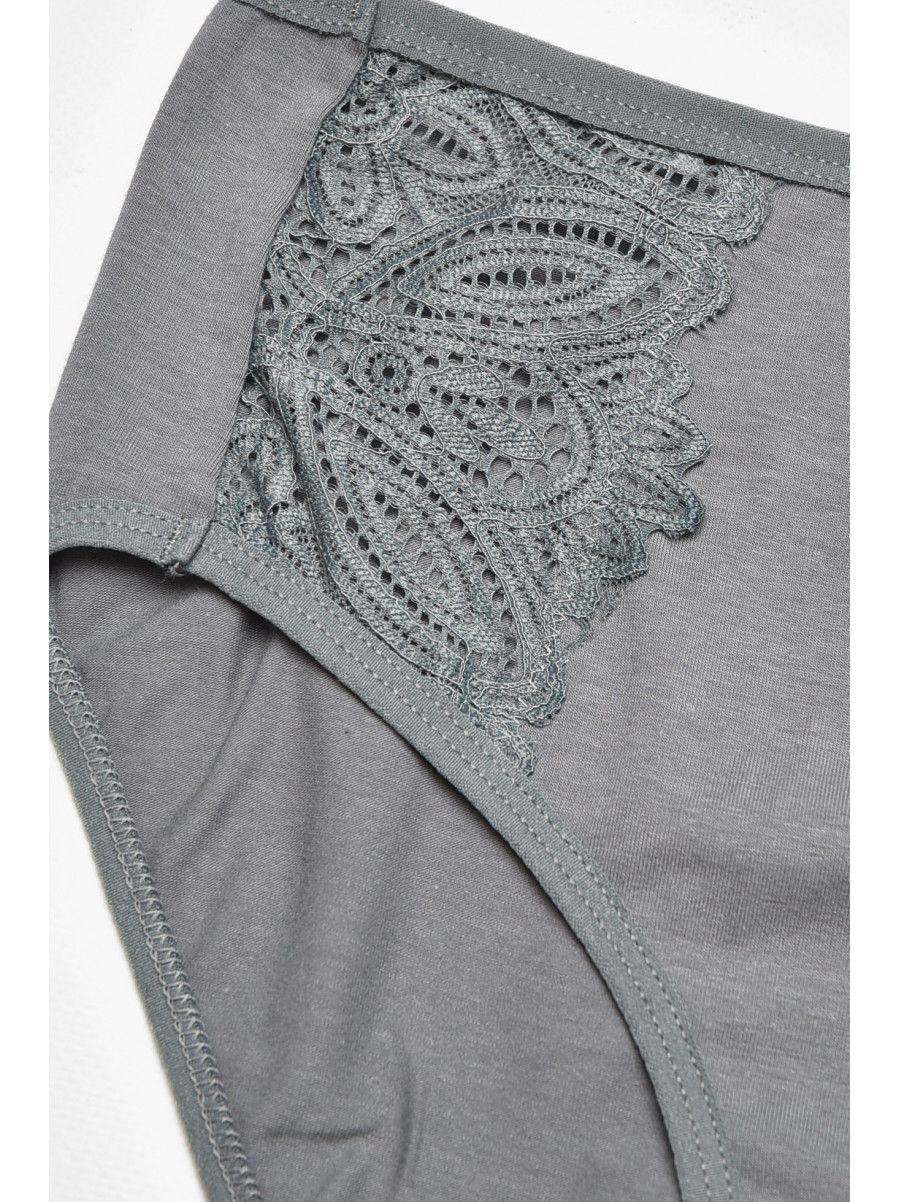 Труси жіночі напівбатальні темно-сірого кольору 38383 211754C