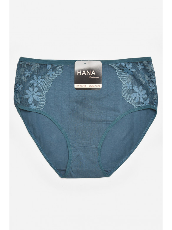 Труси жіночі напівбатальні темно-зеленого кольору 38368 211782C