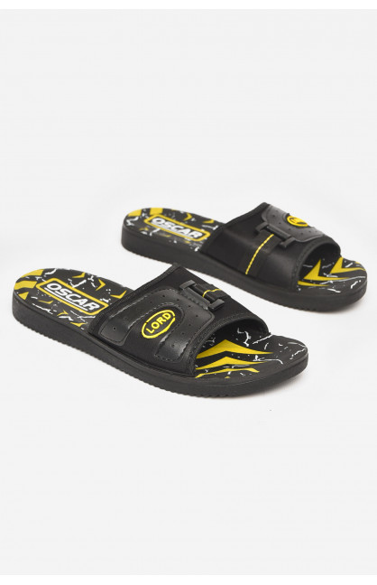Шлепки мужские черно-желтого цвета s-23 211786C Шлепки мужские черно-желтого цвета s-23 211786C