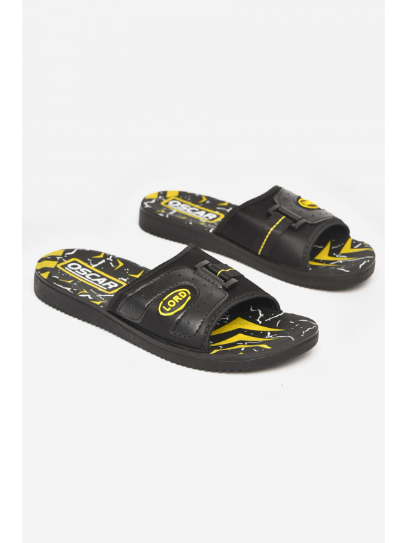 Шлепки мужские черно-желтого цвета s-23 211786C