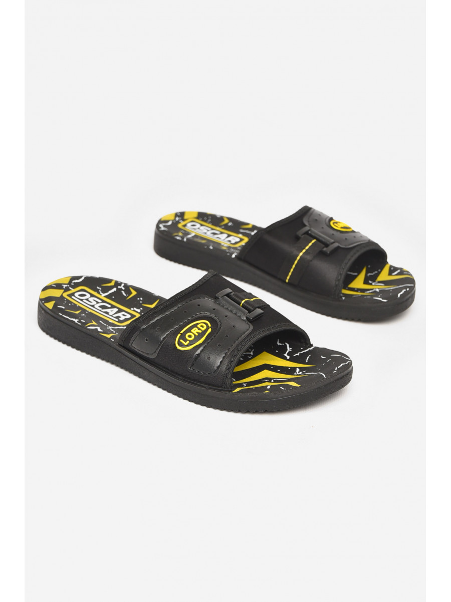 Шлепки мужские черно-желтого цвета s-23 211786C