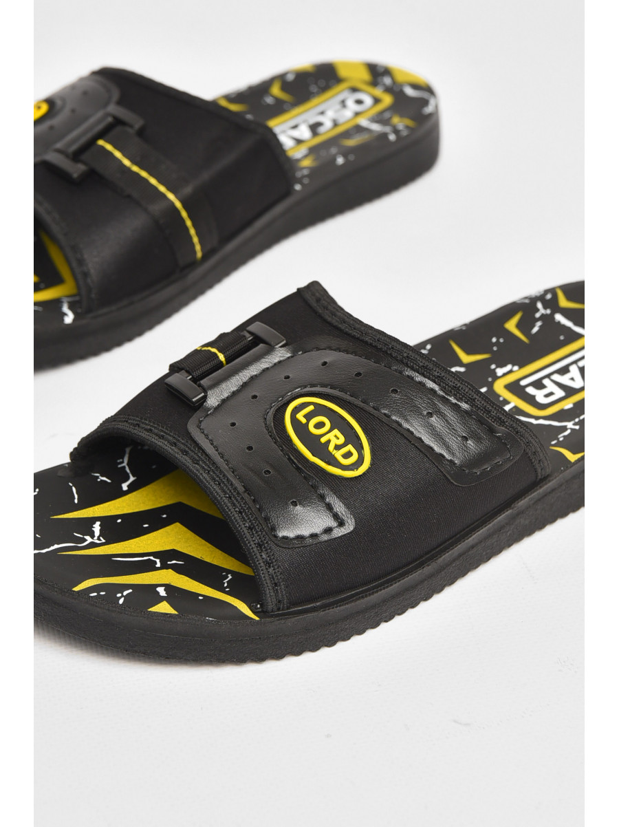 Шлепки мужские черно-желтого цвета s-23 211786C