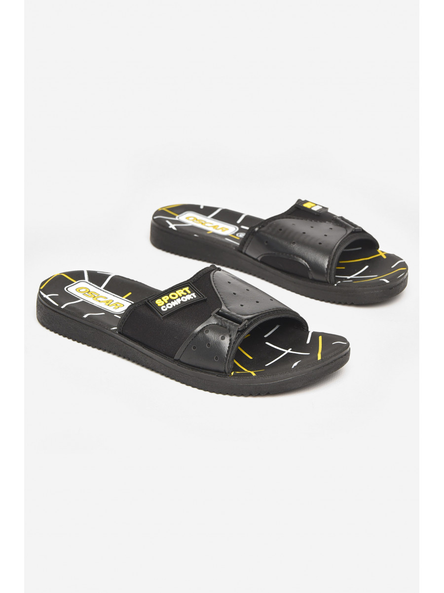 Шлепки мужские черно-желтого цвета s-25 211788C