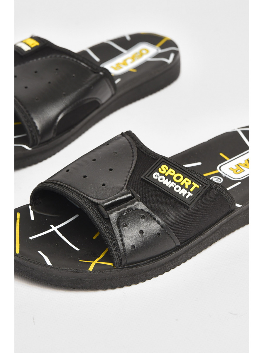 Шлепки мужские черно-желтого цвета s-25 211788C