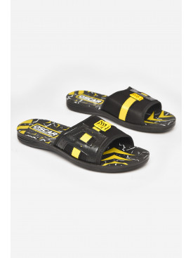 Шльопанці чоловічі чорно-жовтого кольору 58/14 211789C Шльопанці чоловічі чорно-жовтого кольору 58/14 211789C