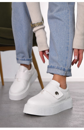 Кросівки жіночі білого кольору на ліпучці 2023-21-2 211817C