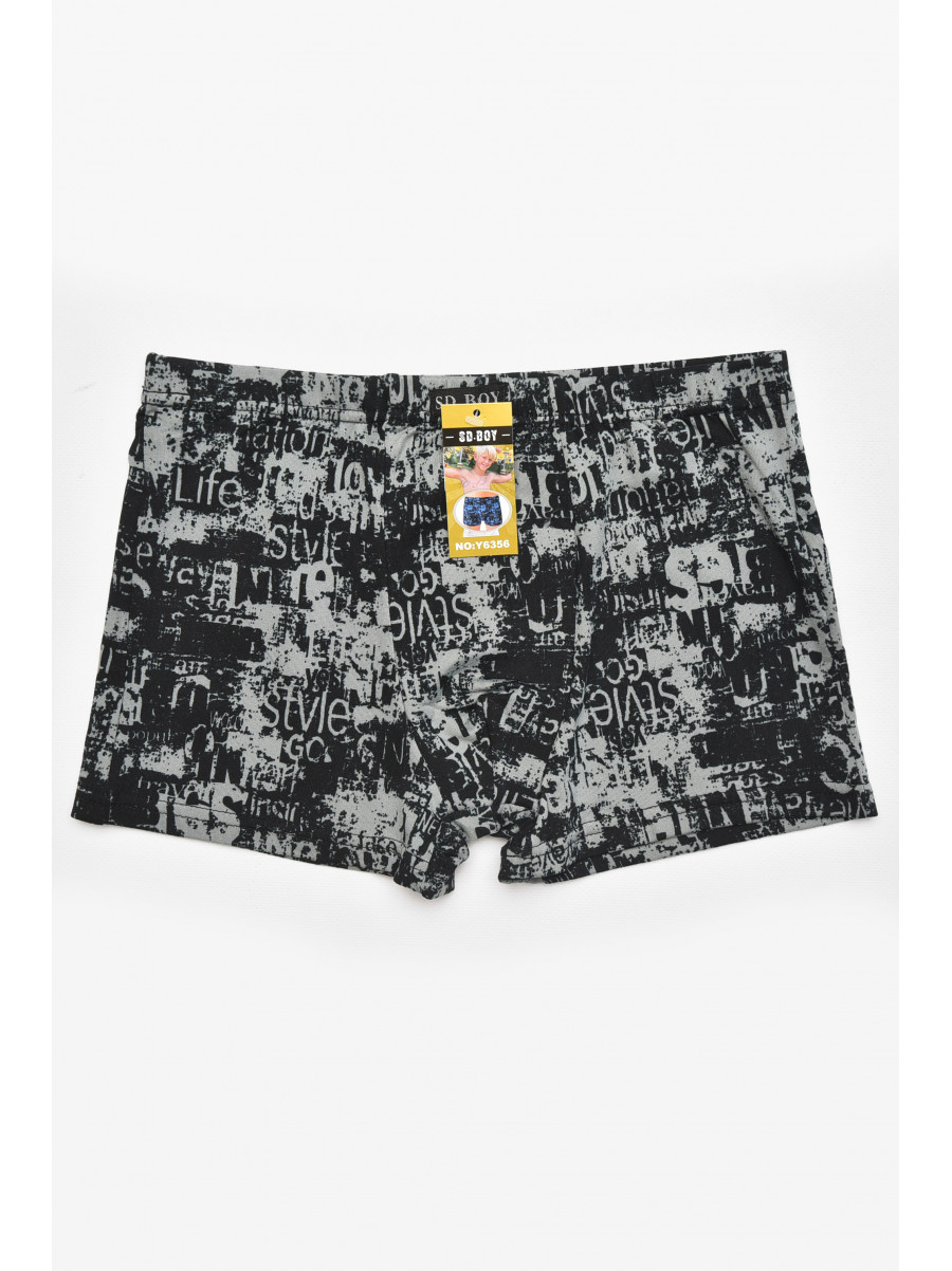 Боксери дитячі для хлопчика чорного кольору з принтом Y6356 211901C