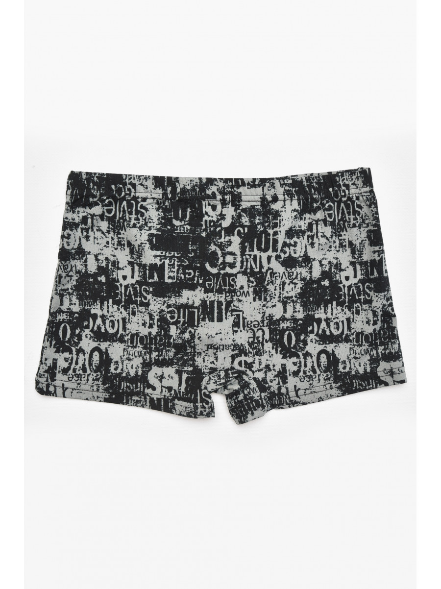 Боксери дитячі для хлопчика чорного кольору з принтом Y6356 211901C