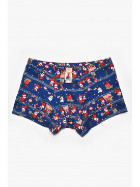 Боксери чоловічі темно-синього кольору з принтом W3911 211909C