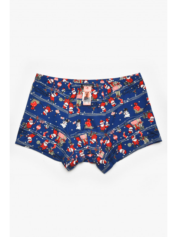 Боксеры мужские тёмно-синего цвета с принтом W3911 211909C