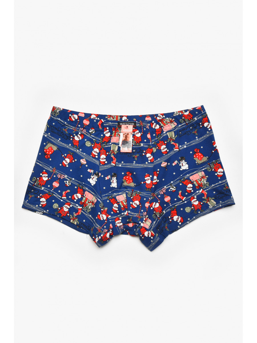 Боксеры мужские тёмно-синего цвета с принтом W3911 211909C