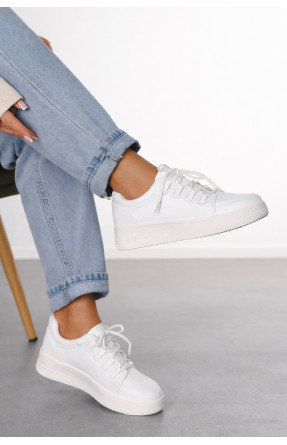 Кросівки жіночі білого кольору на шнурівці L-222 211913C