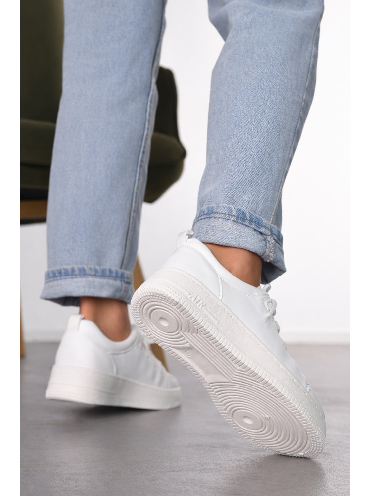 Кроссовки женские белого цвета на шнуровке L-222 211913C