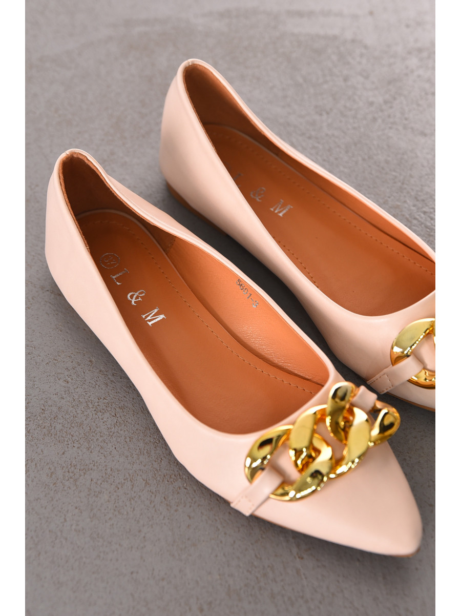 Балетки женские бежевого цвета 5601-3 211925C