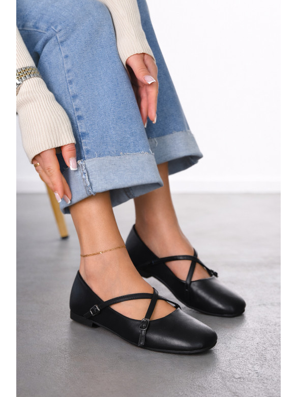 Балетки женские черного цвета Е356-6 211930C