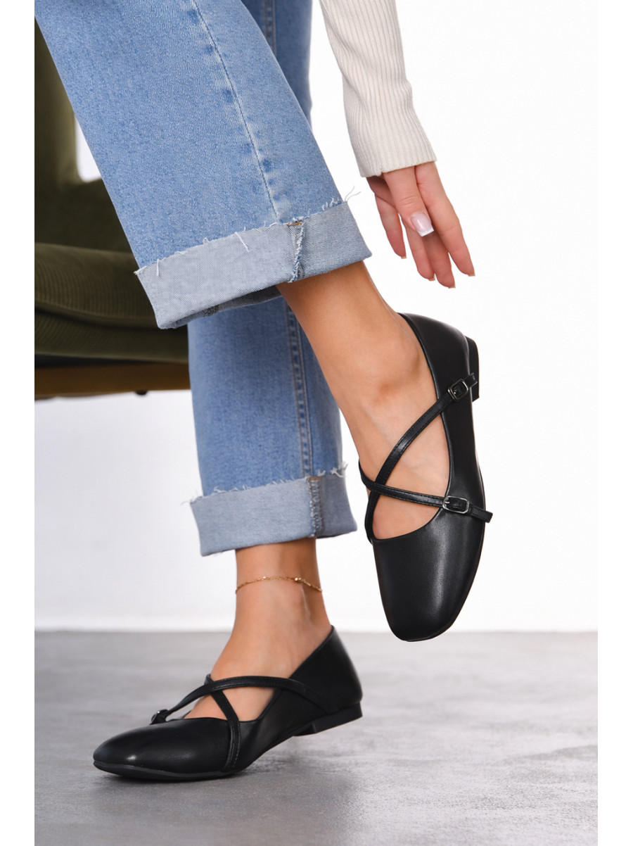 Балетки женские черного цвета Е356-6 211930C