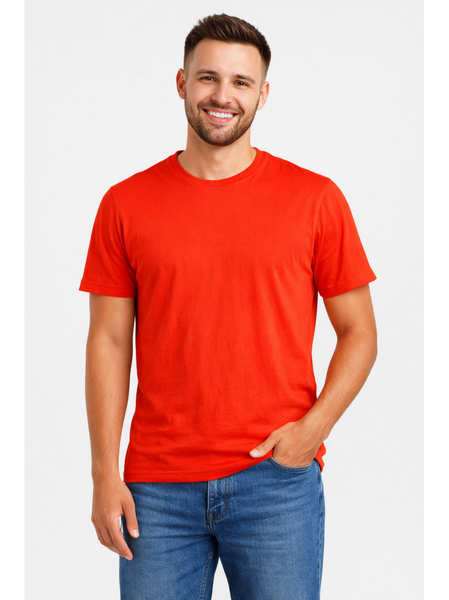 Футболка чоловіча напівбатальна однотонна червоного кольору 5190 211935C