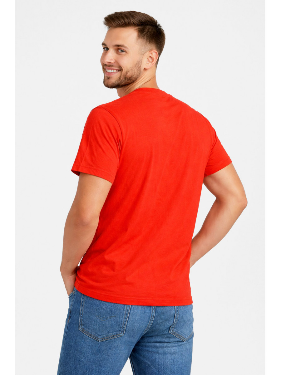 Футболка чоловіча напівбатальна однотонна червоного кольору 5190 211935C