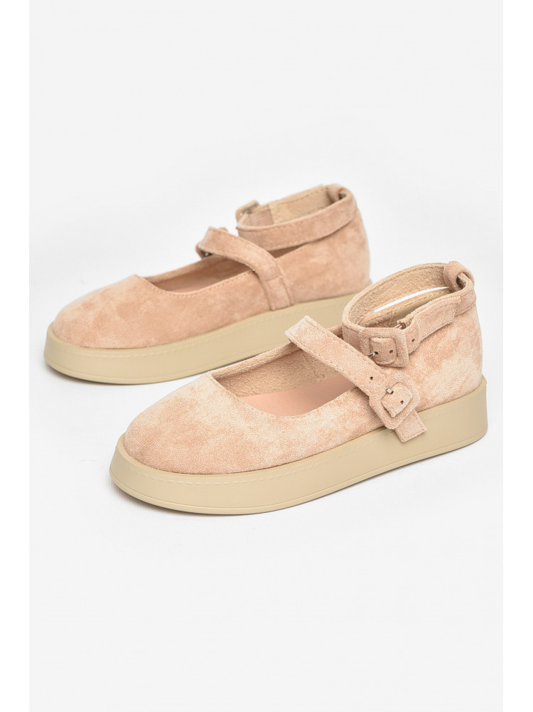 Туфли-лоферы детские для девочки бежевого цвета EX398-2 211936C