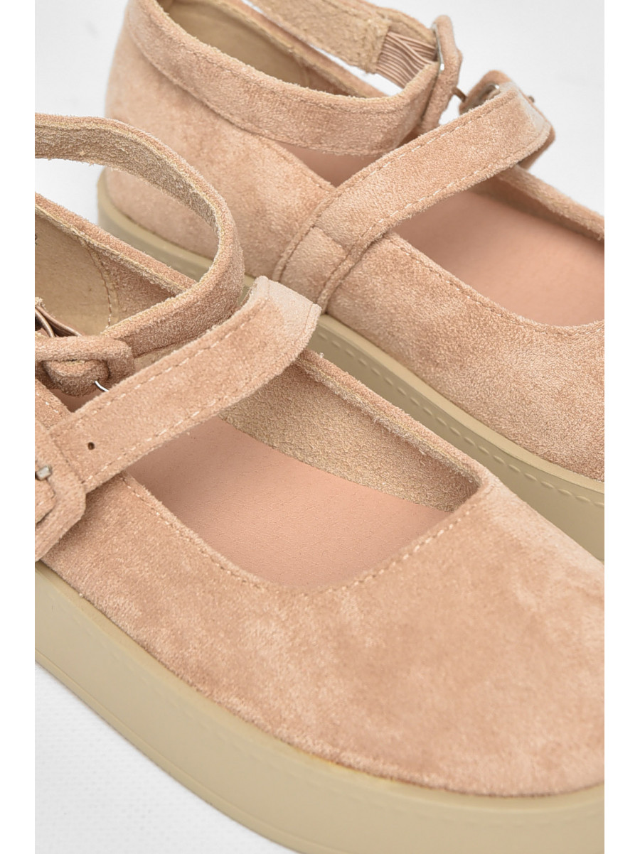 Туфли-лоферы детские для девочки бежевого цвета EX398-2 211936C