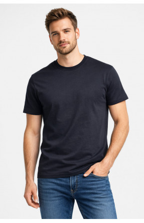 Футболка чоловіча напівбатальна однотонна чорного кольору 5190 211937C