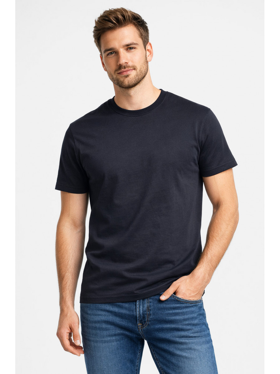 Футболка чоловіча напівбатальна однотонна чорного кольору 5190 211937C