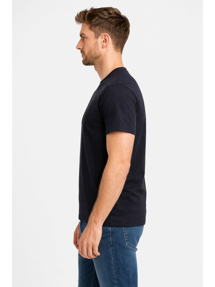 Футболка чоловіча напівбатальна однотонна чорного кольору 5190 211937C