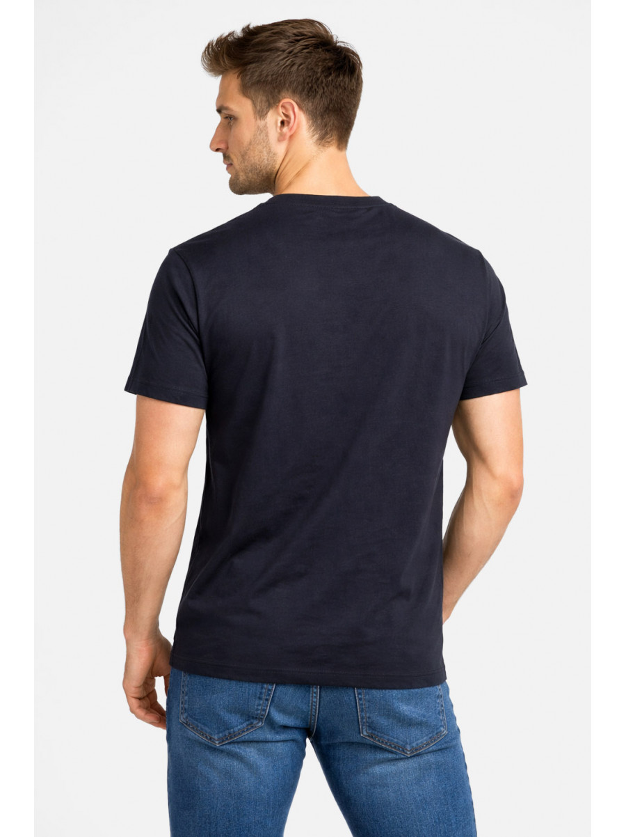 Футболка чоловіча напівбатальна однотонна чорного кольору 5190 211937C