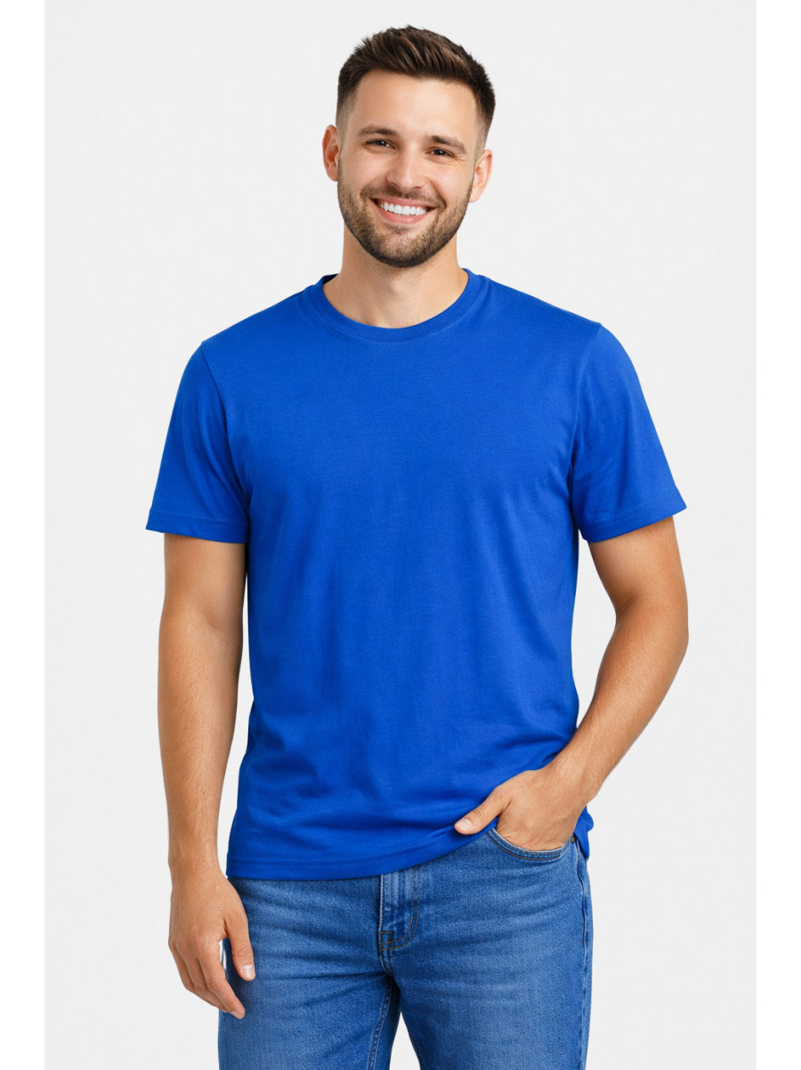 Футболка чоловіча напівбатальна однотонна синього кольору 5190 211938C