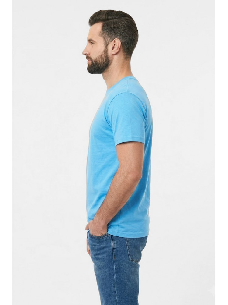 Футболка чоловіча напівбатальна однотонна блакитного кольору 5190 211940C