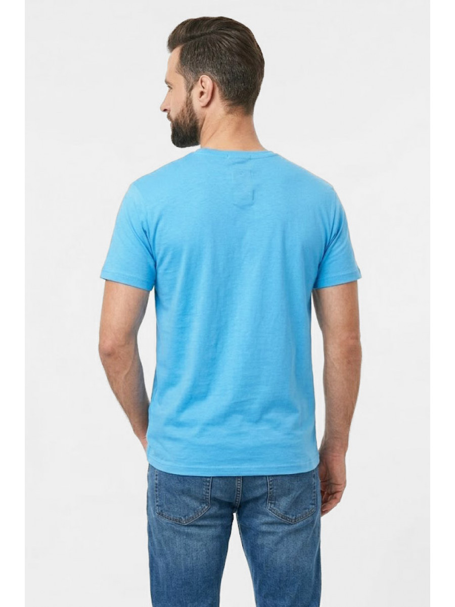 Футболка чоловіча напівбатальна однотонна блакитного кольору 5190 211940C