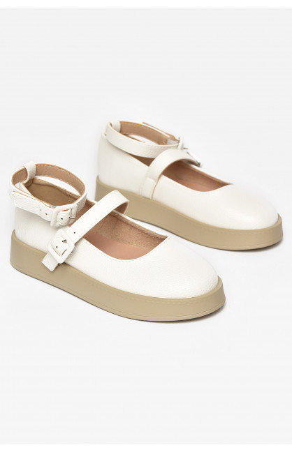 Туфли-лоферы детские для девочки белого цвета EX398-6 211942C