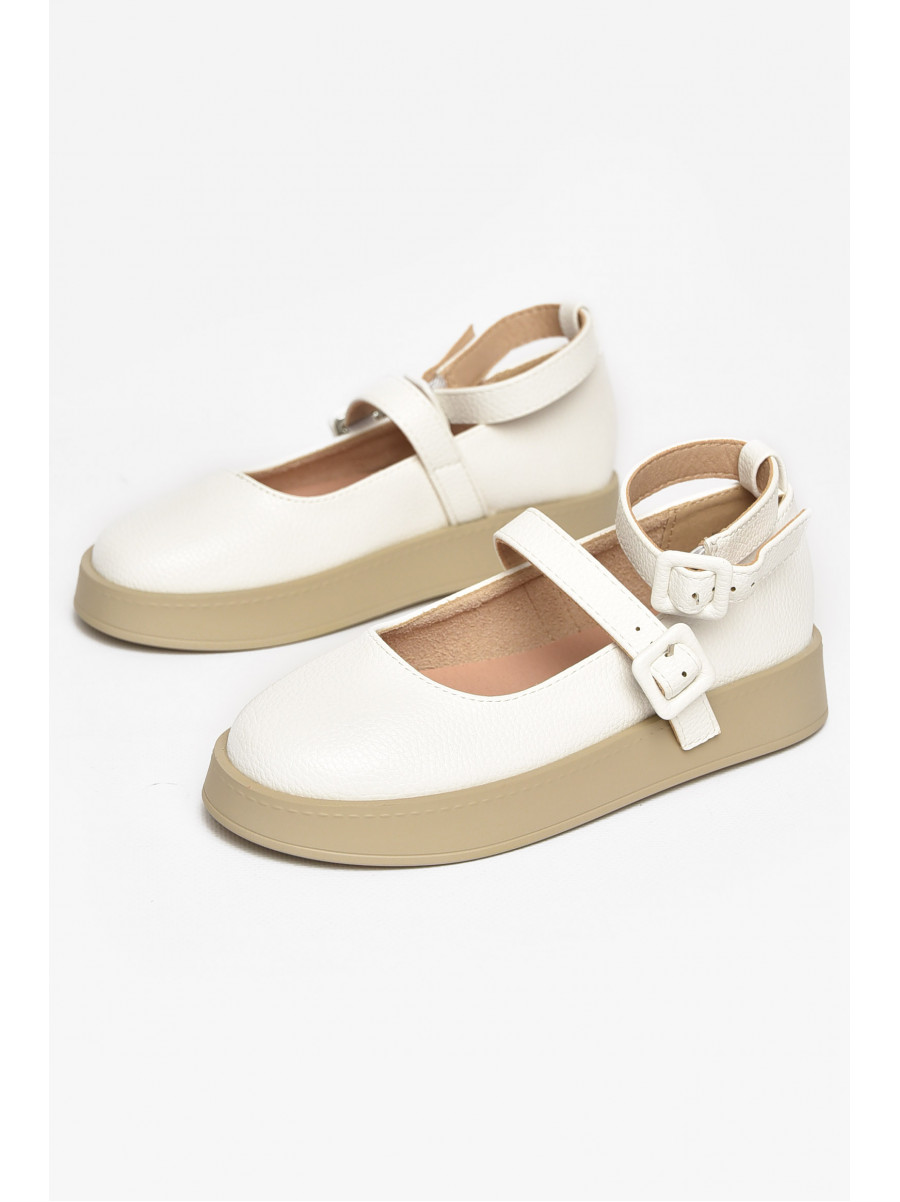 Туфли-лоферы детские для девочки белого цвета EX398-6 211942C