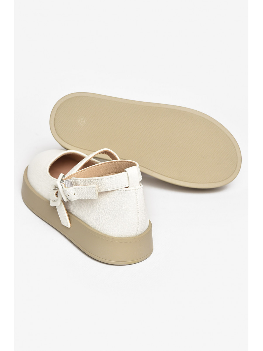 Туфли-лоферы детские для девочки белого цвета EX398-6 211942C