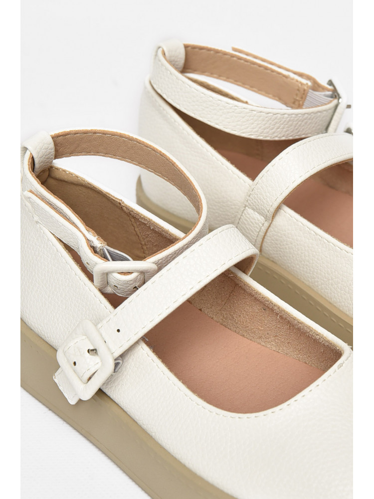 Туфли-лоферы детские для девочки белого цвета EX398-6 211942C