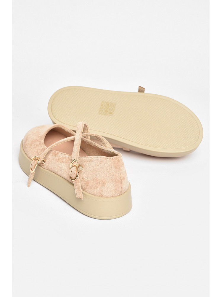 Туфли-лоферы детские для девочки бежевого цвета EX399-2 211943C
