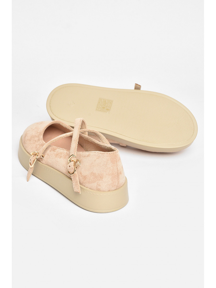 Туфли-лоферы детские для девочки бежевого цвета EX399-2 211943C