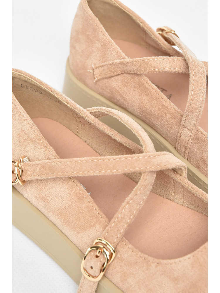 Туфли-лоферы детские для девочки бежевого цвета EX399-2 211943C