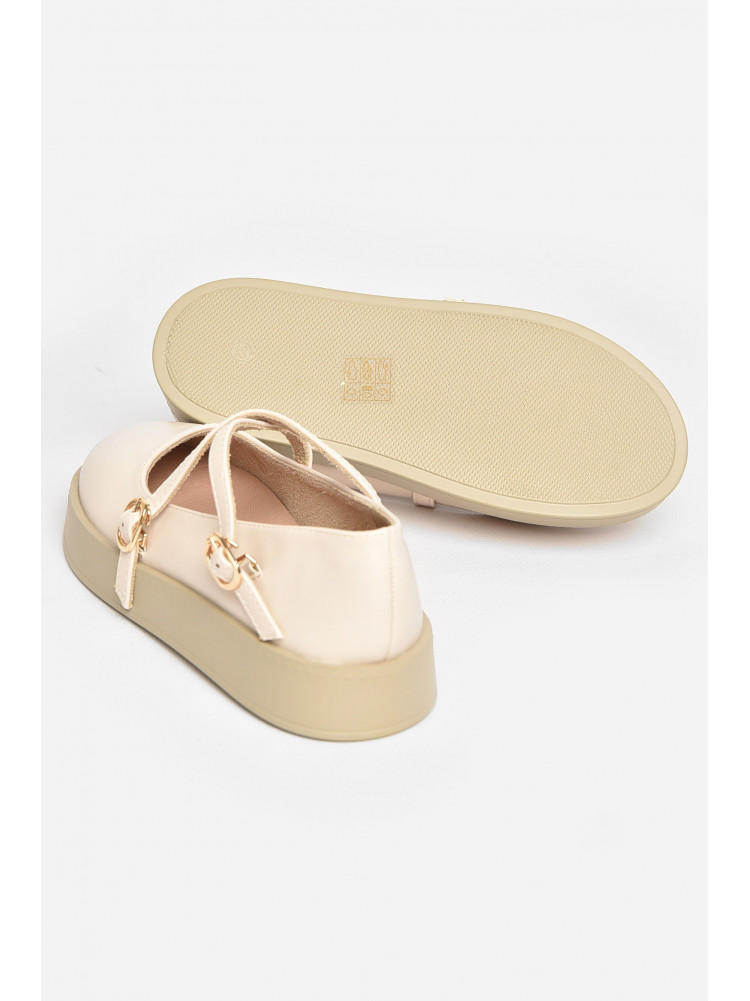 Туфли-лоферы детские для девочки светло-бежевого цвета EX399-5 211944C