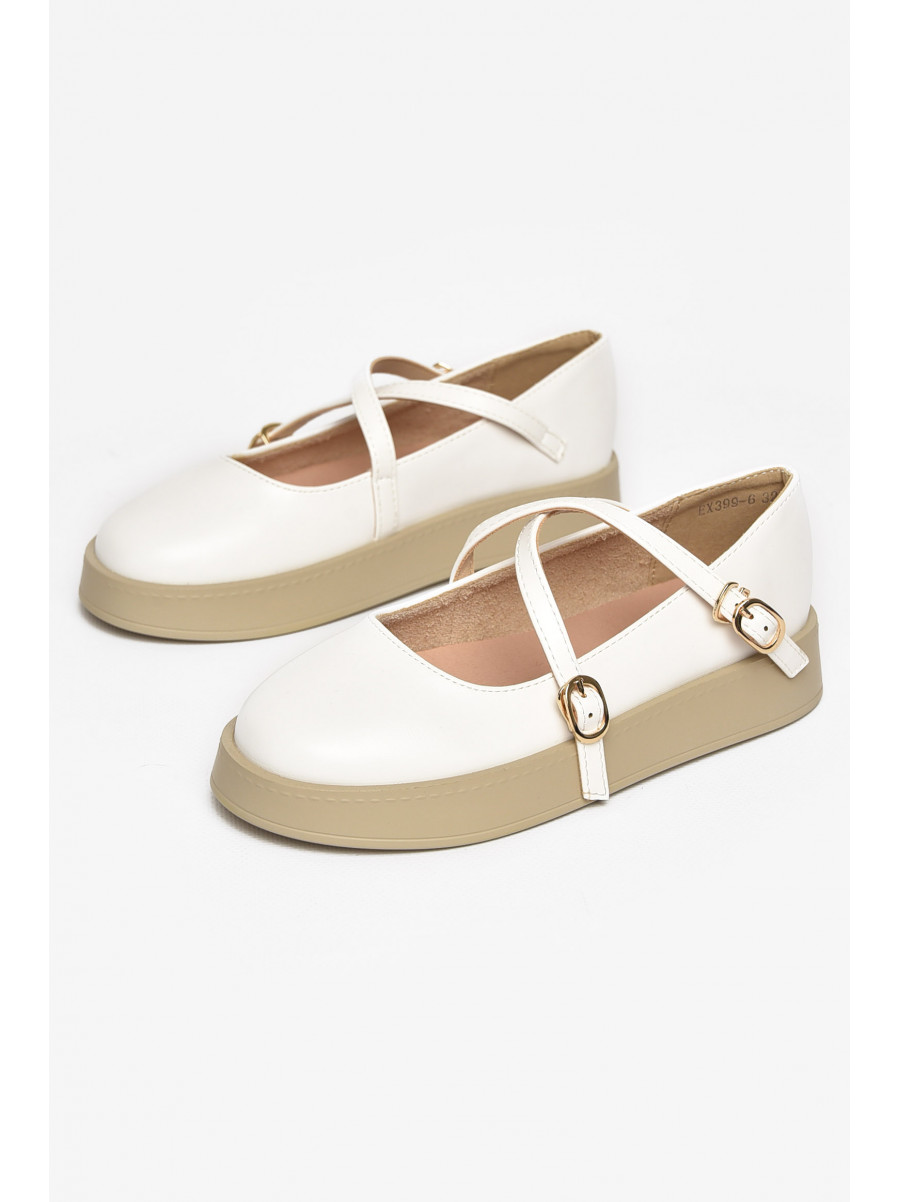 Туфли-лоферы детские для девочки белого цвета EX399-6 211945C