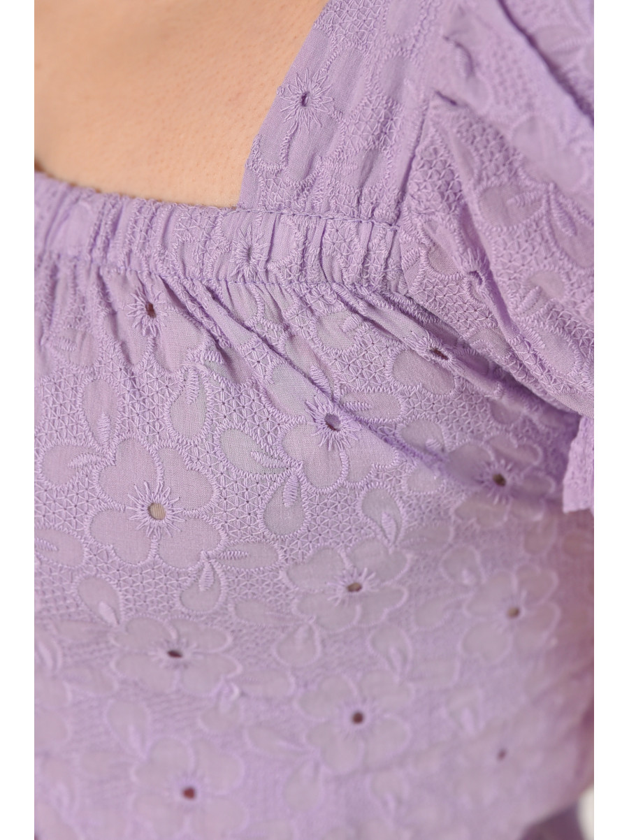 Блуза женская однотонная сиреневого цвета 6087 211947C