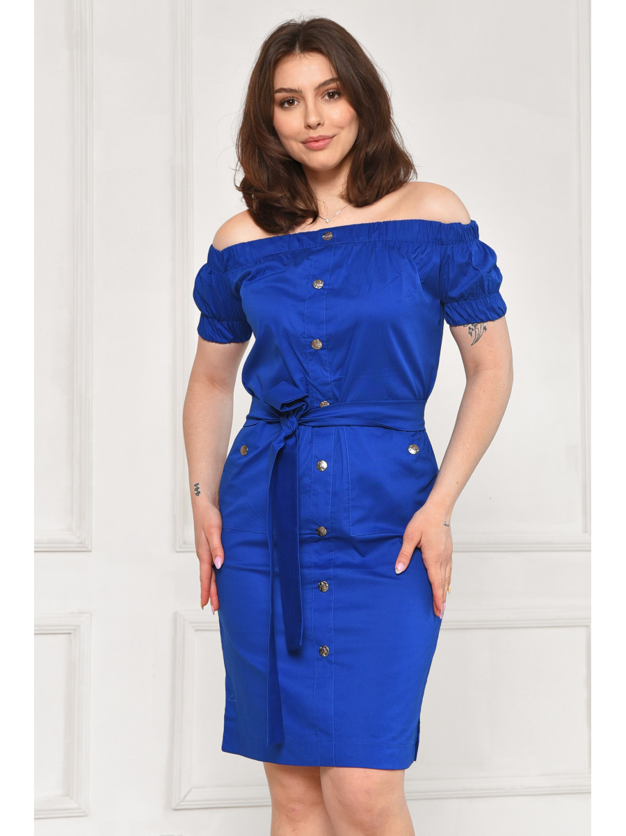 Платье женское однотонное тёмно-синего цвета 6025 211951C
