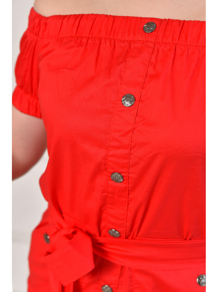 Платье женское однотонное красного цвета 6025 211955C