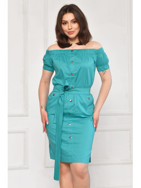 Платье женское однотонное зеленого цвета 6025 211956C